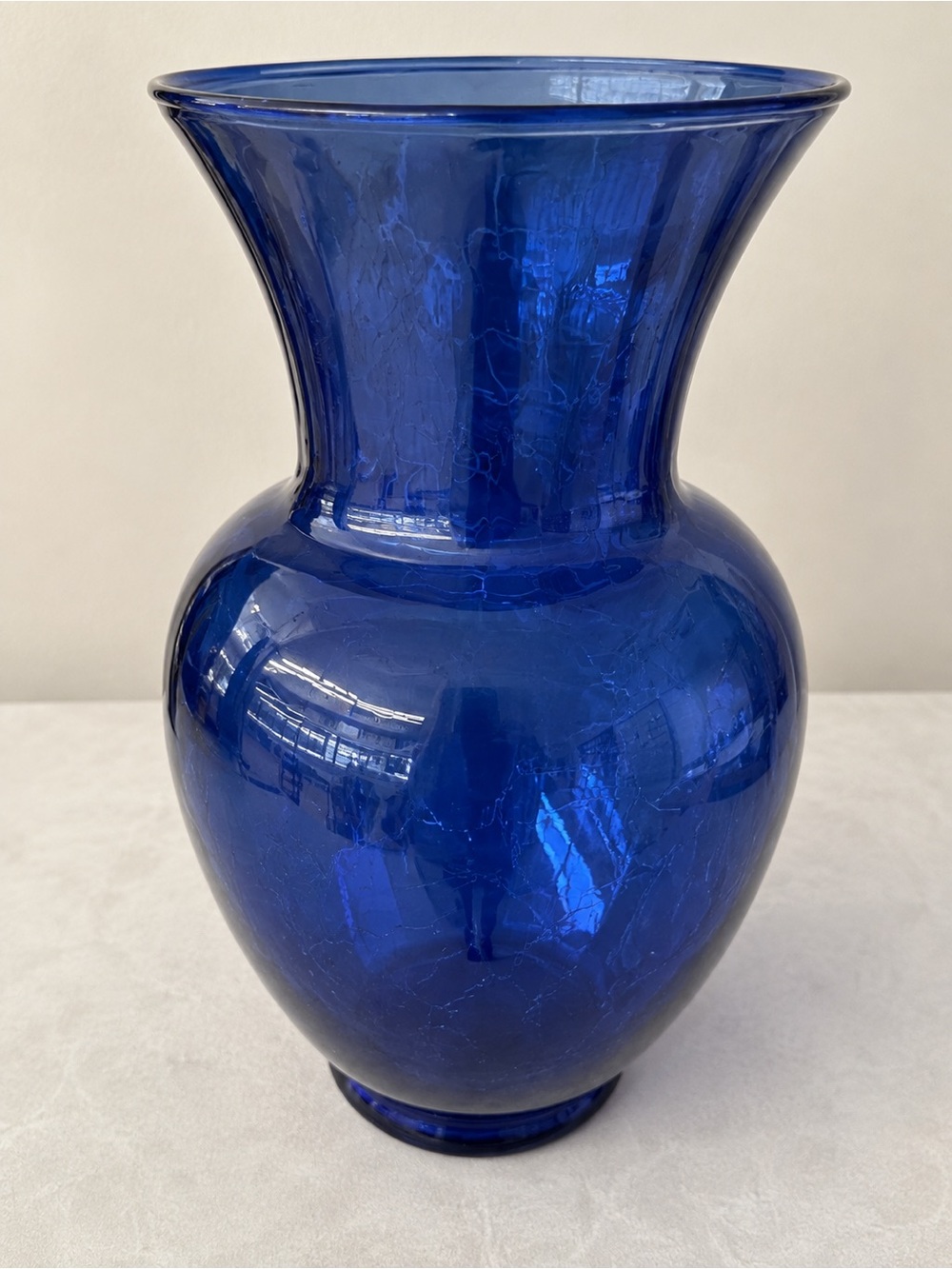 Source Unknown Deep Cobalt Blue Glass Vase 11”•5”